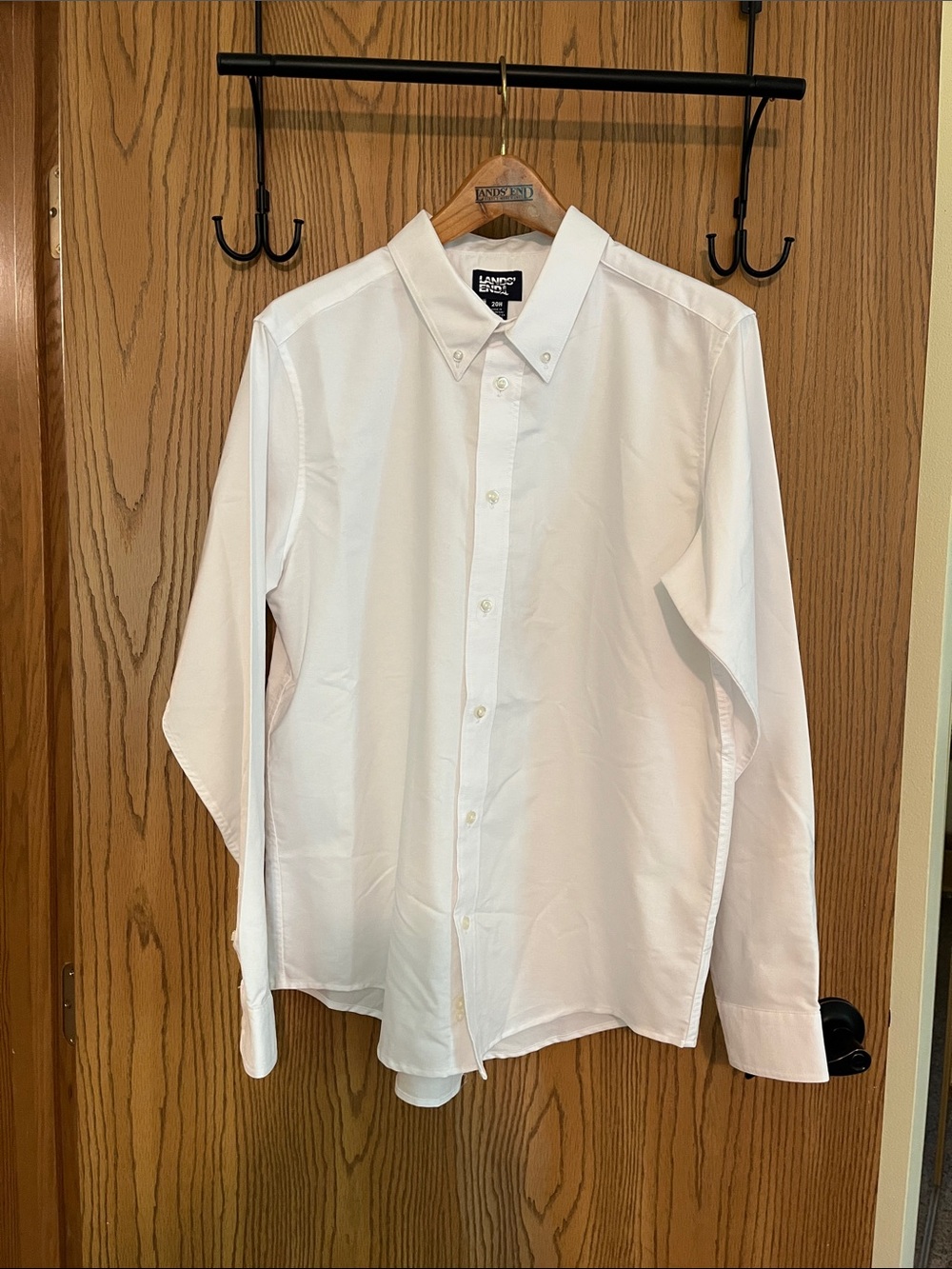 Lands' End Sz 20H Long Sleeve Oxford Dress Shirt School/Holiday/Wedding